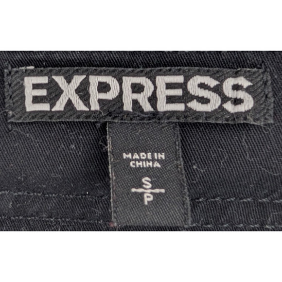 VTG Y2K Express Black Utility Jacket Cotton Canvas Zip Pocket Moto Style Small - Picture 5 of 8